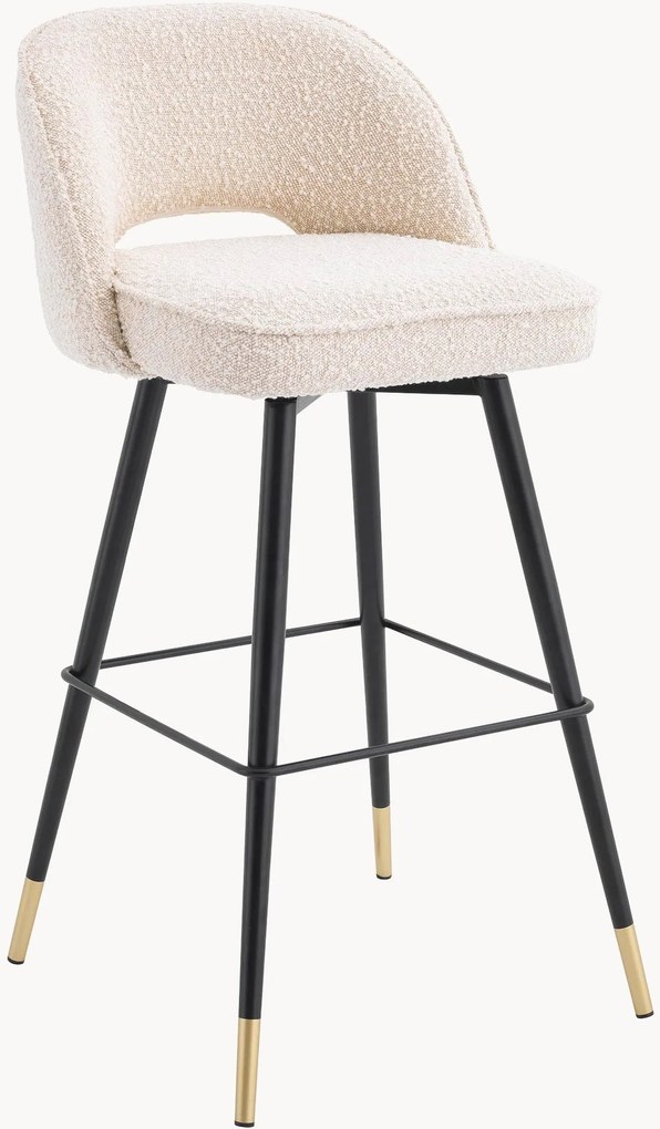Bouclé barstoelen Cliff, 2 stuks