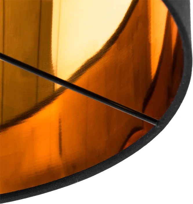 Smart vloerlamp zwart met goud rond incl. Wifi. A60 - VT