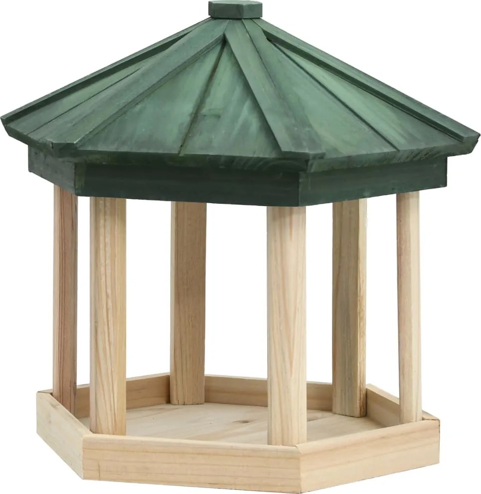 vidaXL Vogelvoeder achthoekig 33x30 cm massief vurenhout