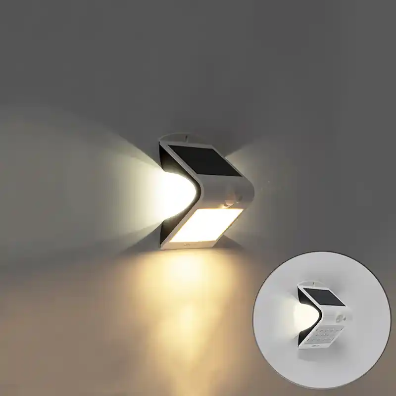 Gezondheid gids Kader Buitenlamp met bewegingsmelder LED Wandlamp met bewegingsmelder met  beweging- en licht-donker sensor op solar - Daya Modern IP65  Buitenverlichting | Biano