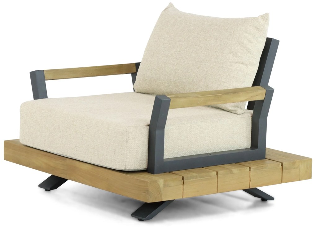 Tuinstoel Aluminium/Teak Old teak greywash Santika Supreme