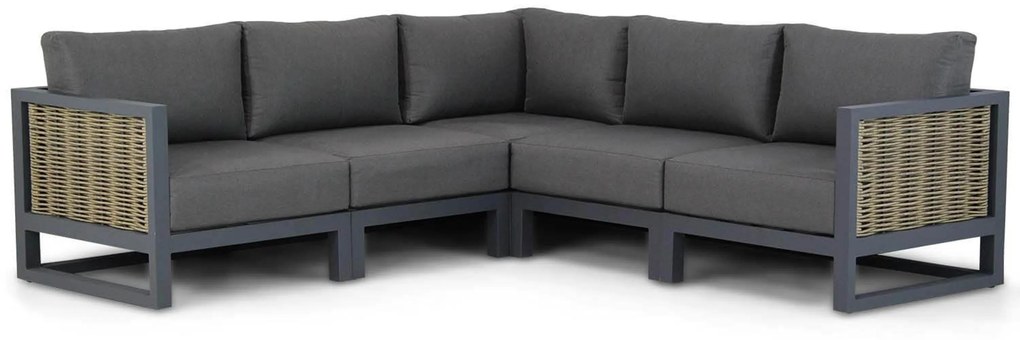Hoek loungeset 5 personen Aluminium/wicker Grijs Santika Furniture Santika