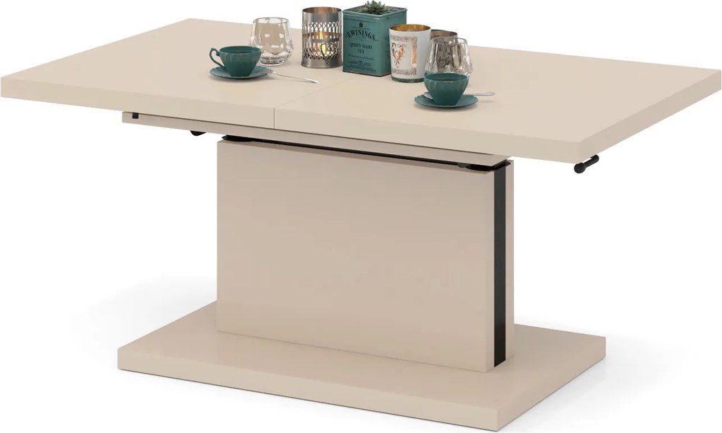 ASTON Beige [Super Mat / Anti-fingerprint] - MODERNE UITKLAPBARE EN VERSTELBARE SALONTAFEL KASHMIR