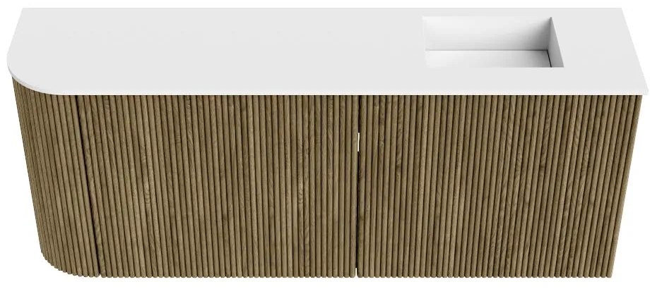 Mondiaz Joya 100cm toiletmeubel ronding links dusk met wastafel faye rechts zonder kraangat talc
