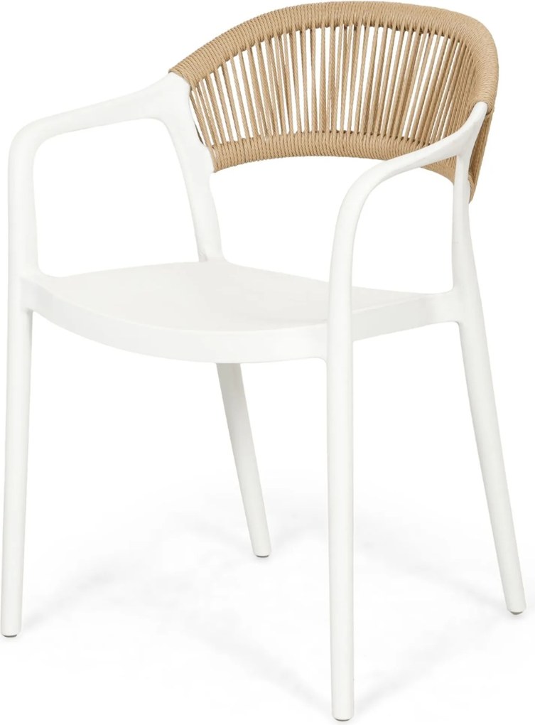 Tuinstoel stapelbaar Kunststof Wit Domani Furniture Toscano   white