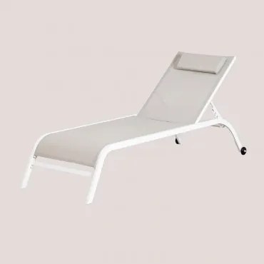 Verstelbare Ligstoel Met Kussen Therys Zand Grijs - Sklum