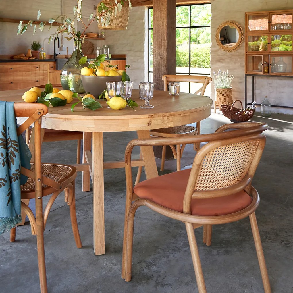 Uitschuifbare eettafel, rond, 4 tot 8 personen, ZEBARN