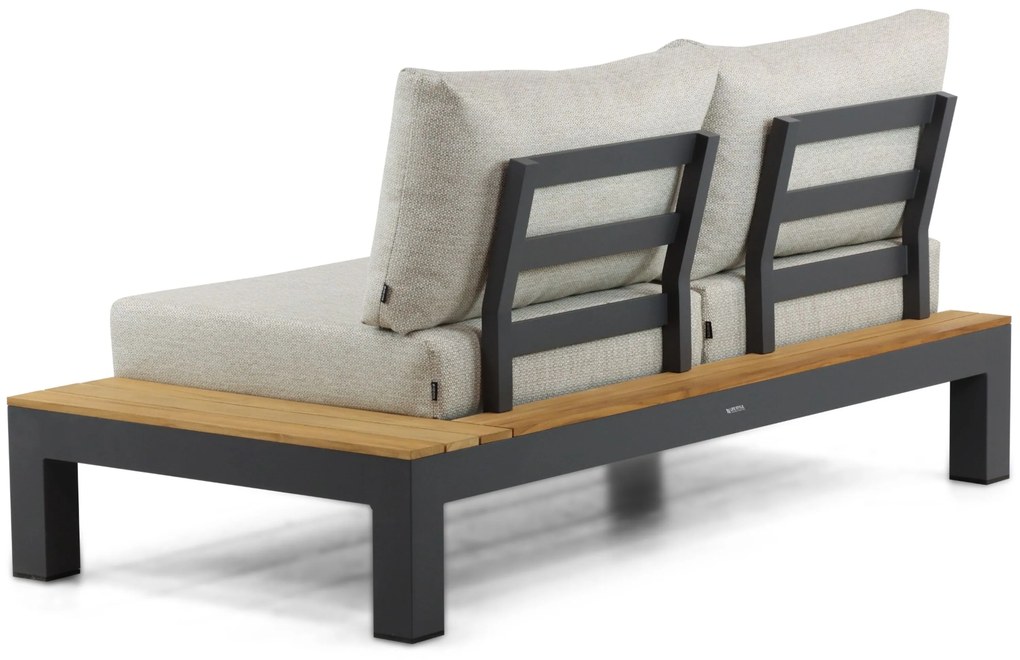 Loungeset 6 personen Aluminium/Teak Grijs Lifestyle Garden Furniture Vittoria