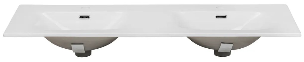 Comad Adele White badkamermeubel 120cm wit mat met wastafel wit glans 2 kraangaten