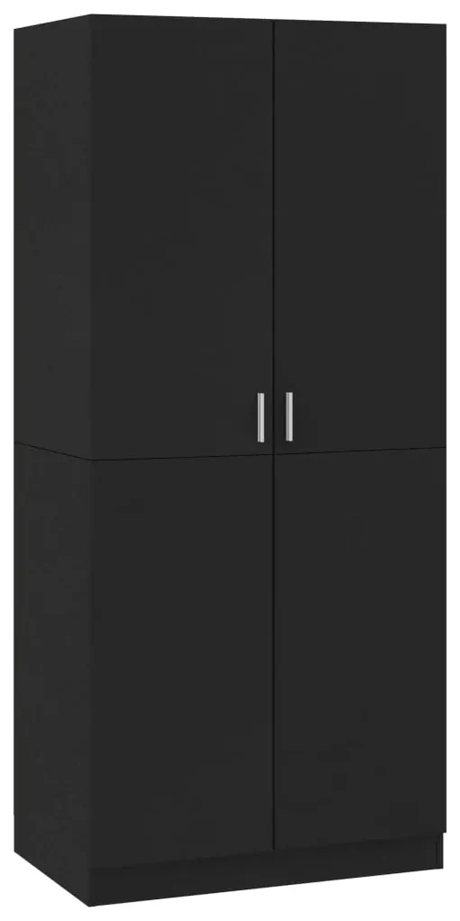 vidaXL Kledingkast 80x52x180 cm bewerkt hout zwart