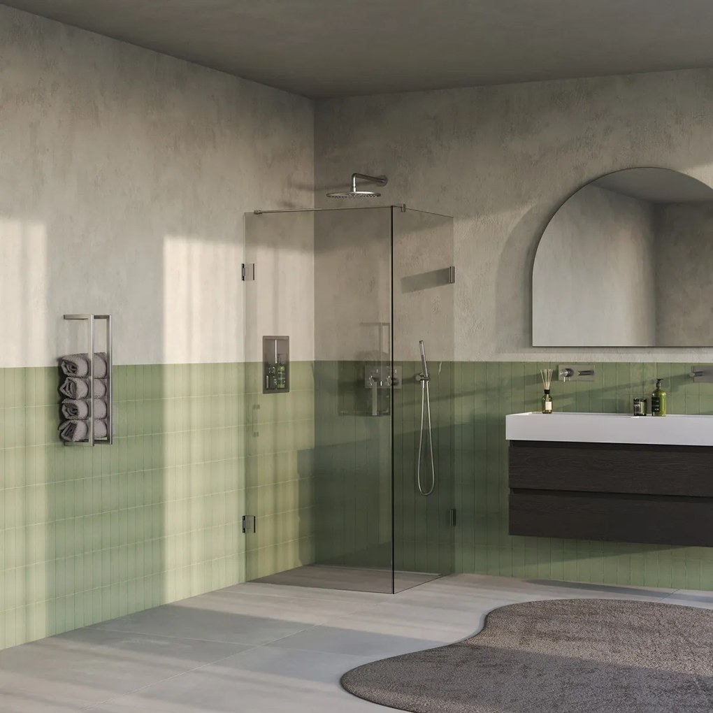 Brauer Void profielloze douchecabine 80x80cm RVS geborsteld PVD
