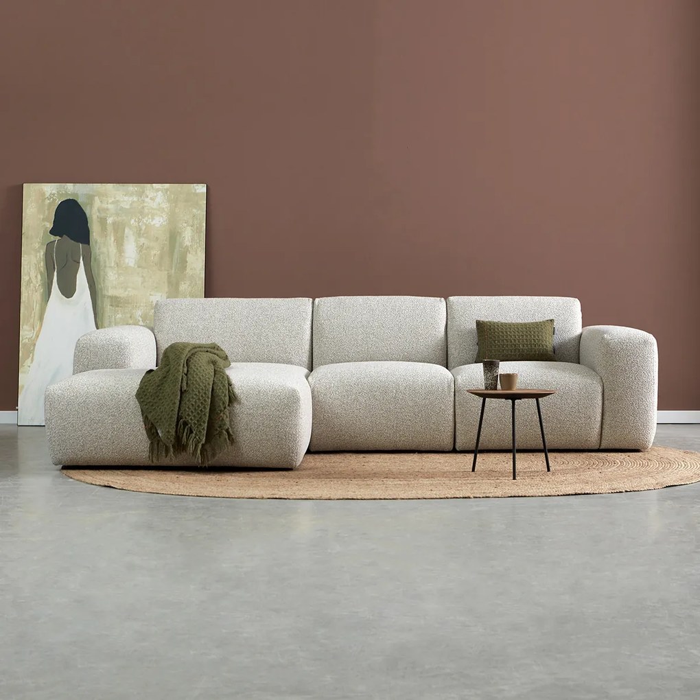 Moderne Hoekbank Beige Links