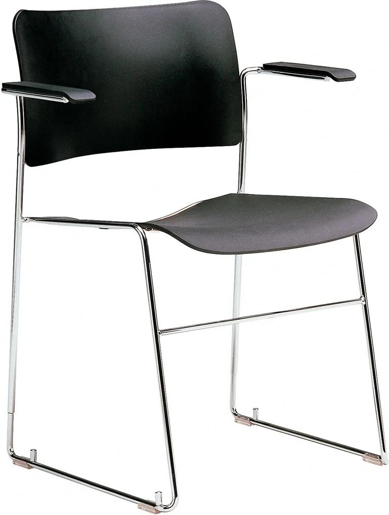 Howe 40/4 stapelbare stoel met armleuning zwart