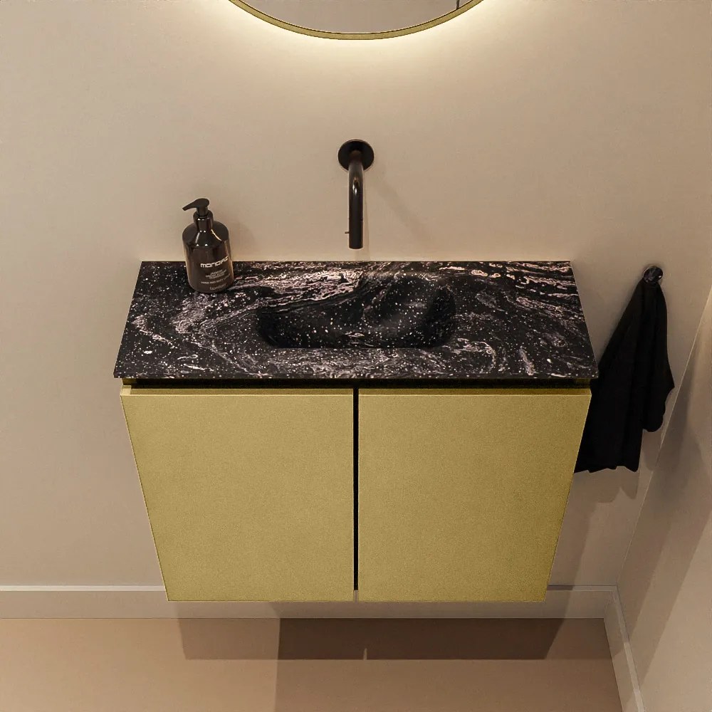 Mondiaz Ture DLux toiletmeubel 60cm oro met wastafel lava midden zonder kraangat