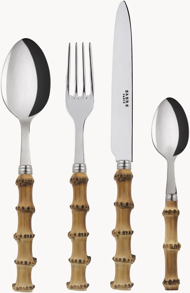 Bestekset Panda van bamboehout, in verschillende formaten