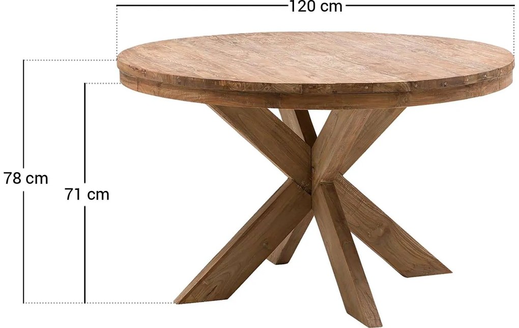 Goossens Eettafel Ines, Rond 120 x 120 cm