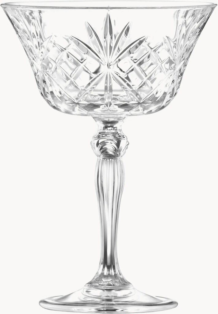 Kristallen champagneglazen Melodia, 6-delig