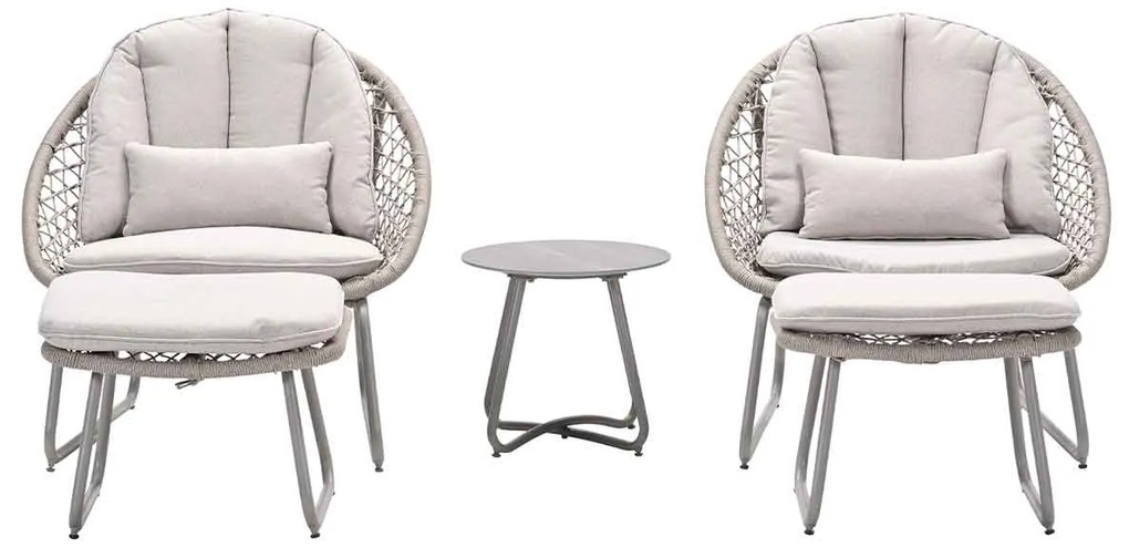 Garden Impressions Roswell loungestoelen - Fons bijzettafel Ø45x41 cm