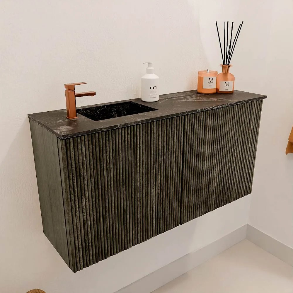 Mondiaz Joya DLux 80cm toiletmeubel shadow met wastafel faye links 1 kraangat lava