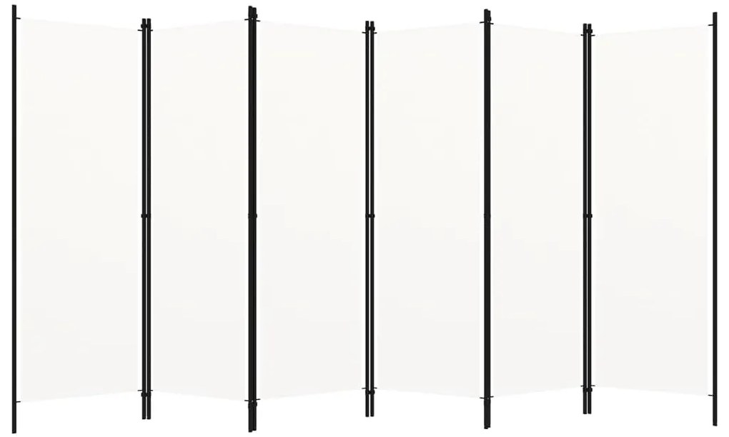 vidaXL Kamerscherm met 6 panelen 300x180 cm wit