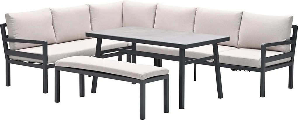 Garden Impressions Markus lounge dining set 4-delig links - desert sand