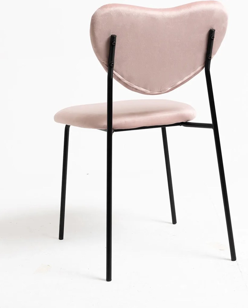 Set 4 Cora Black Fluwelen Stoelen