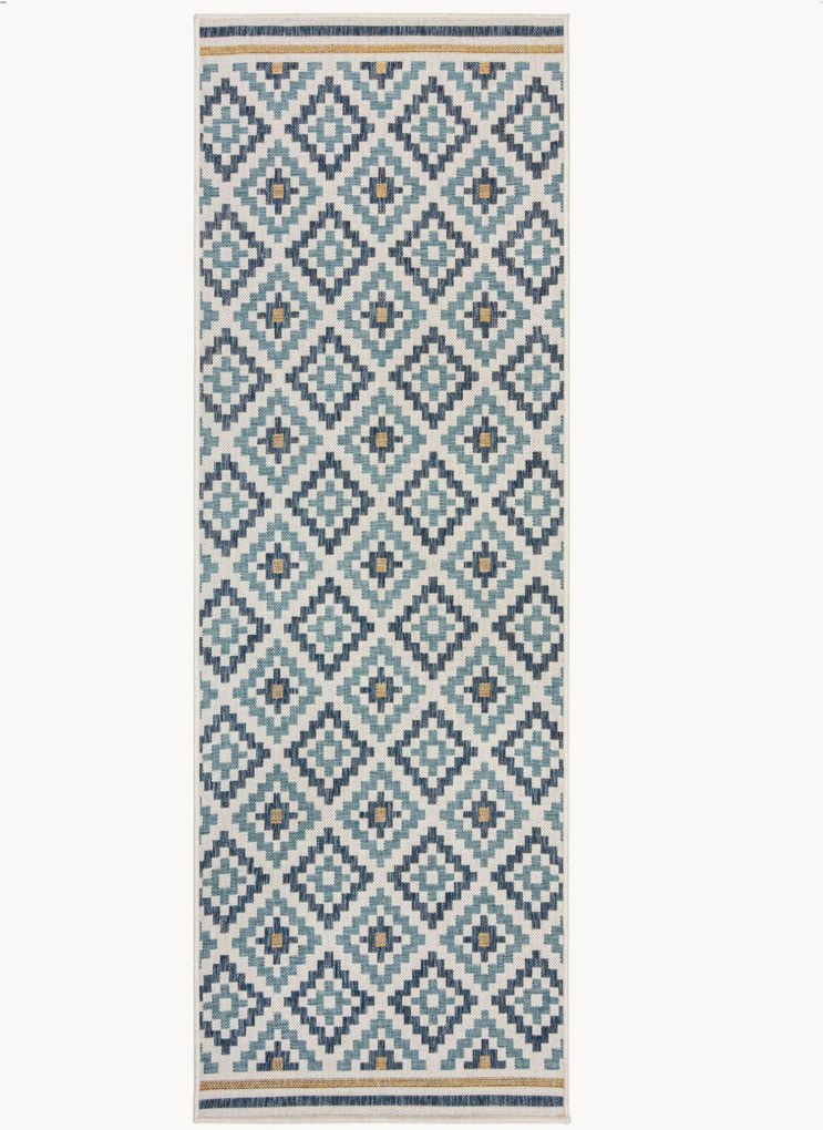 Vlak geweven in- & outdoor loper Zia Trellis
