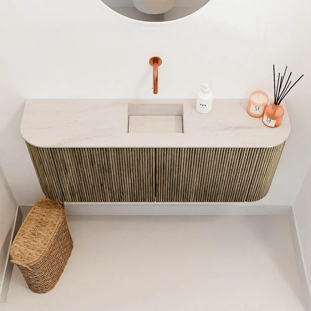 Mondiaz Joya DLux 105cm toiletmeubel ronding links/rechts dusk met wastafel faye midden zonder kraangat meli
