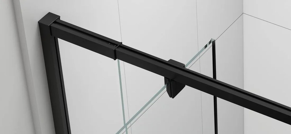 Polysan Easy Black douche draaideur helder glas 90x190cm zwart mat