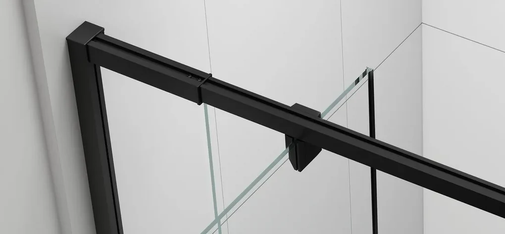 Polysan Easy Black douche draaideur helder glas 90x190cm zwart mat
