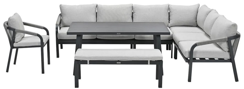 Garden Impressions Tarera lounge dining set 7-delig - donker grijs