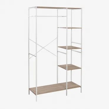 Open Kast In Hout En Metaal Baxter Wit – Natuurlijk Hout - Sklum