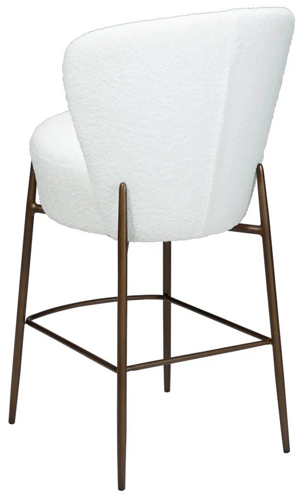 Dan-Form Orbit Boucle Barkruk Wit Met Ronde Rugleuning