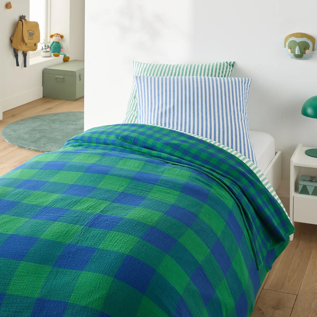 Geruite beddensprei in tetra, Calix