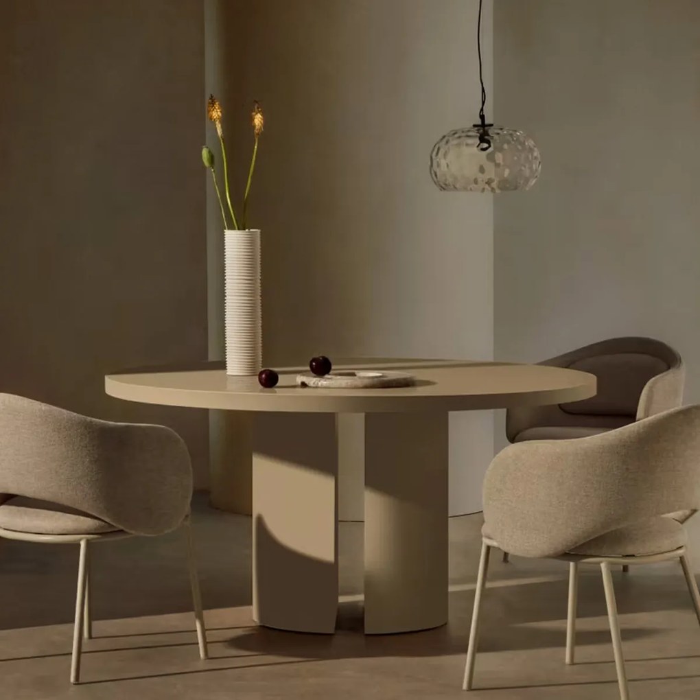 Kave Home Nealy Ronde Eettafel Beige Ecru - 150 X 150cm.