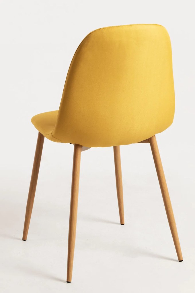 Set 4 Teok Stoffen Stoelen