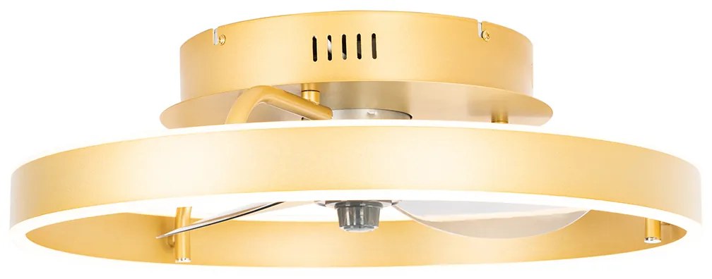 Plafondventilator messing 50cm incl. LED dimbaar met afstandsbediening - Maddy