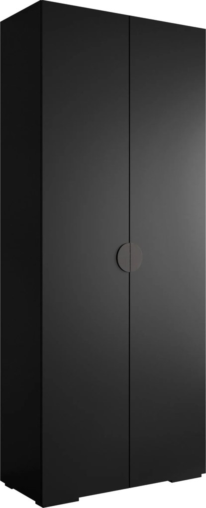 Kledingkast Hartford 566, Zwart, 237x100x47cm, 96.8 kg, Kledingkast deuren: Met scharnieren