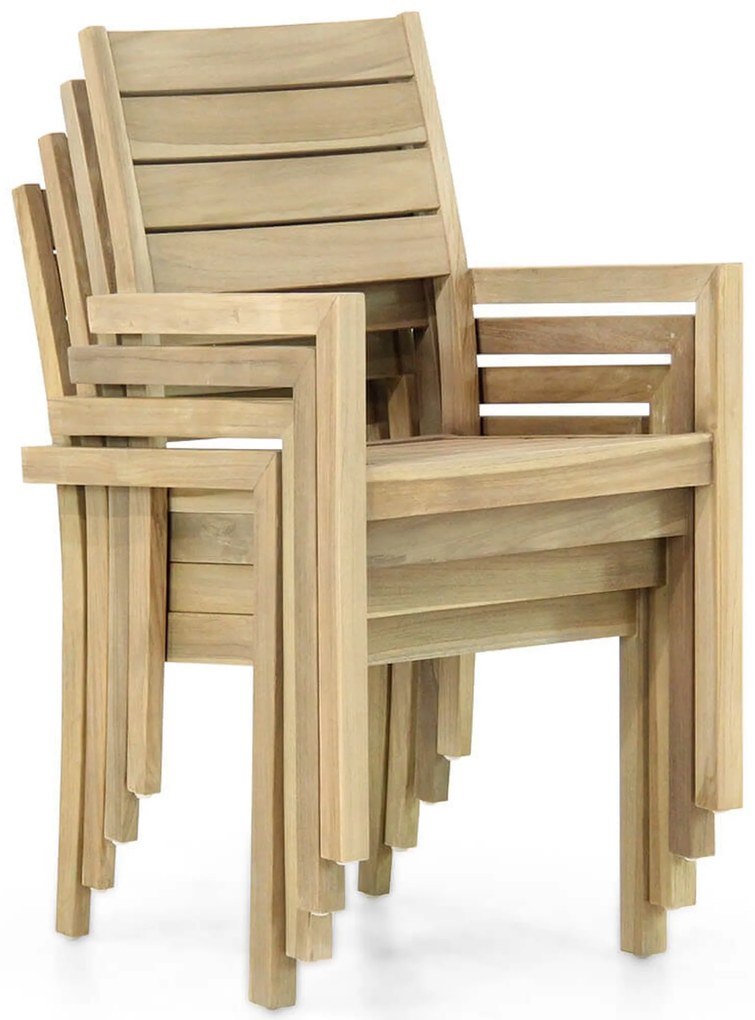 Tuinset 4 personen 100 cm Teak Old teak greywash Garden Collections Liverpool/Brighton