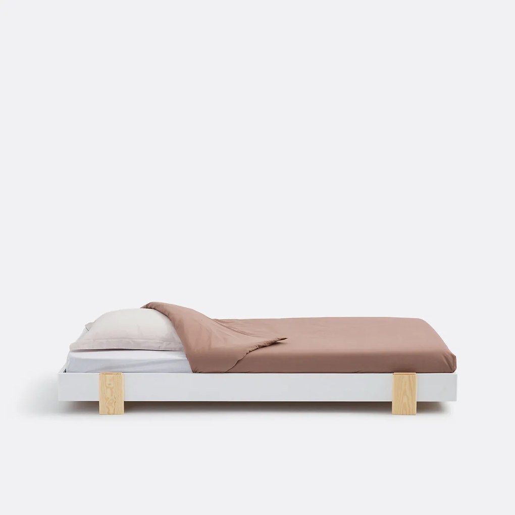 Bed met boxspring, stapelbaar, massief grenen, PYLA