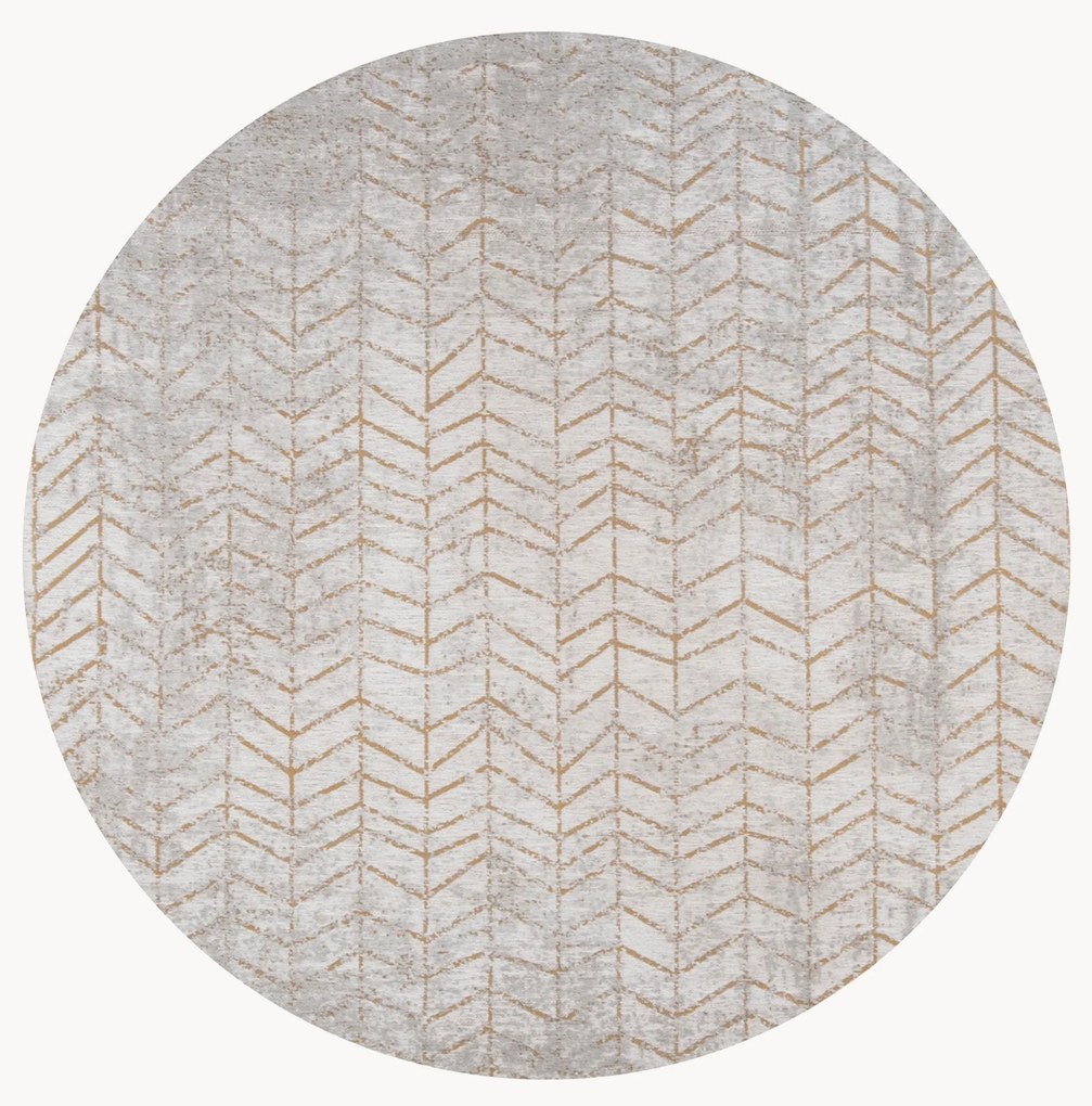 Rond jacquard in- & outdoor vloerkleed Jacob's Ladder, wasbaar