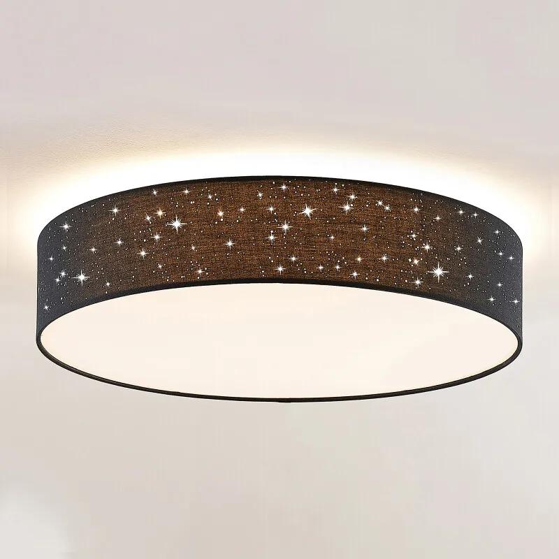 Ellamina LED plafondlamp, 60 cm, zwart - lampen-24