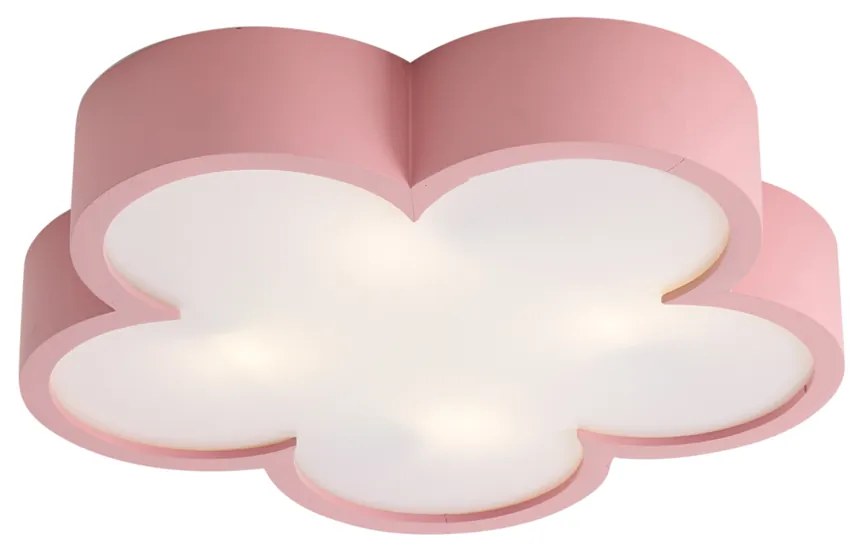 Kinder plafondlamp roze met wit - Lucille