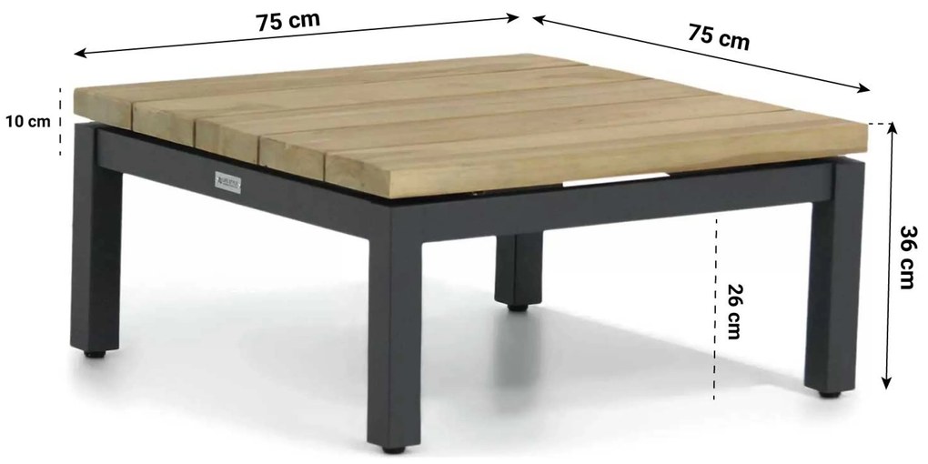 Hoek loungeset 5 personen Aluminium/wicker Grijs Santika Furniture Santika