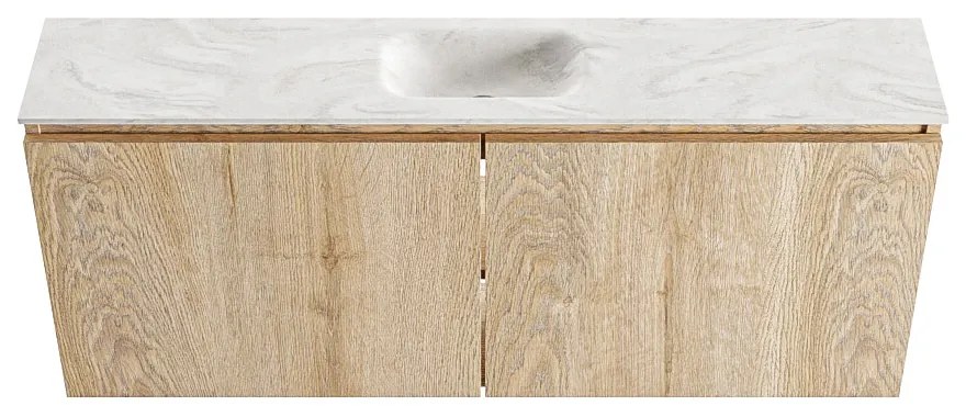 Mondiaz Ture DLux toiletmeubel 120cm washed oak met wastafel ostra midden met kraangat