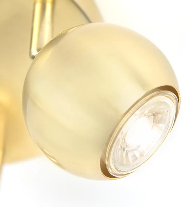 Retro ronde Spot / Opbouwspot / Plafondspot messing met plafondplaat 3-lichts - Gissi Modern GU10 Binnenverlichting Lamp