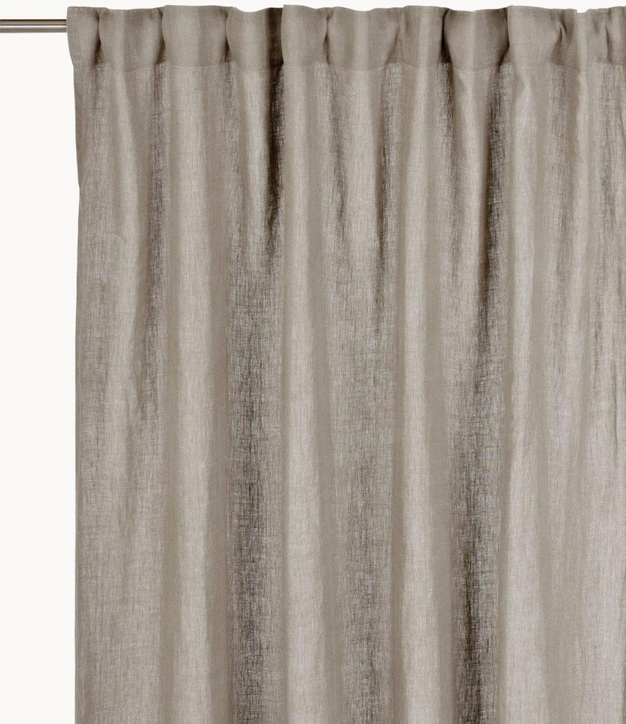 Linnen ondoorzichtige multibandgordijnen Julie, 2-delig, B 145 cm