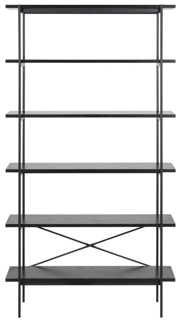 Zwarte Plankenkast - 94x27x172cm.