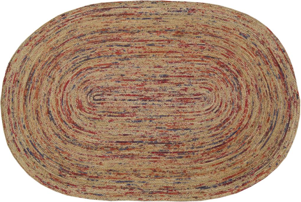 Bakero | Vloerkleed Riven Hoogpolig lengte 90 cm x breedte 160 cm x hoogte 1,00 cm naturel, rood vloerkleden jute vloerkleden & woontextiel vloerkleden