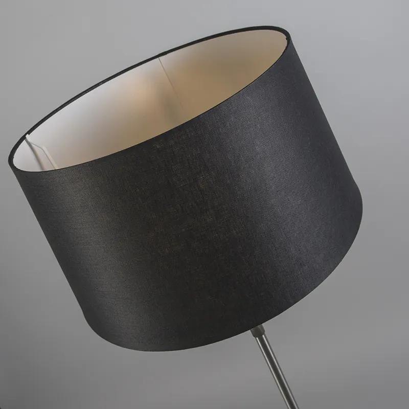 Vloerlamp staal met kap zwart 45 cm verstelbaar - Parte Design, Modern E27 rond Binnenverlichting Lamp